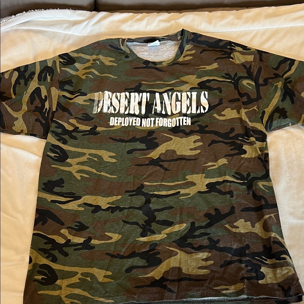 Port and Company Camouflage "Desert Angels" Short Sleeve Tee - Green/Brown/Black